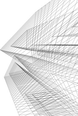 Mimari sanat konseptinde soyut çizgiler, minimum geometrik şekiller. 