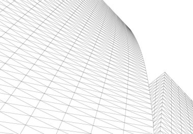 Mimari sanat konseptinde soyut çizgiler, minimum geometrik şekiller. 