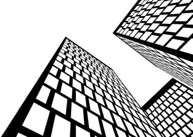 Mimari sanat konseptinde soyut çizgiler, minimum geometrik şekiller. 