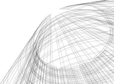 Mimari sanat konseptinde soyut çizgiler, minimum geometrik şekiller. 