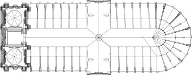 Mimari sanat konseptinde soyut çizgiler, minimum geometrik şekiller.