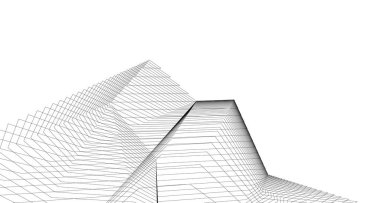 Mimari sanat konseptinde soyut çizgiler, minimum geometrik şekiller.