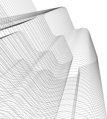 Mimari sanat konseptinde soyut çizgiler, minimum geometrik şekiller.