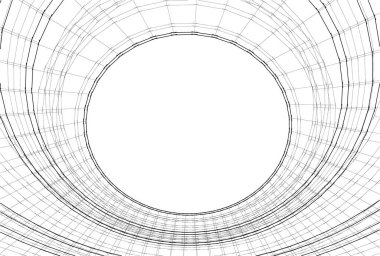 Mimari sanat konseptinde soyut çizgiler, minimum geometrik şekiller. 