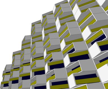 Mimari sanat konseptinde soyut çizgiler, minimum geometrik şekiller. 