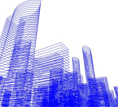 Mimari sanat konseptinde soyut çizgiler, minimum geometrik şekiller.