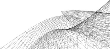 Mimari sanat konseptinde soyut çizgiler, minimum geometrik şekiller. 