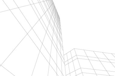 Mimari sanat konseptinde soyut çizgiler, minimum geometrik şekiller. 