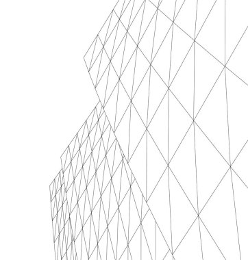 Mimari sanat konseptinde soyut çizgiler, minimum geometrik şekiller.