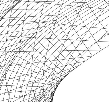 Mimari sanat konseptinde soyut çizgiler, minimum geometrik şekiller. 