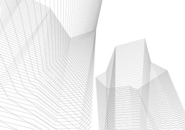 Mimari sanat konseptinde soyut çizgiler, minimum geometrik şekiller. 