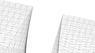 Mimari sanat konseptinde soyut çizgiler, minimum geometrik şekiller. 