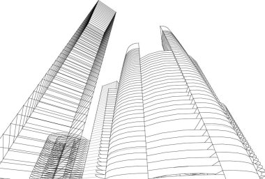 Mimari sanat konseptinde soyut çizgiler, minimum geometrik şekiller. 