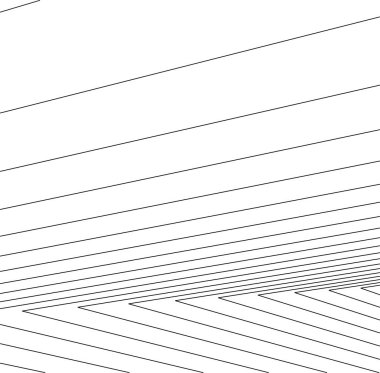 Mimari sanat konseptinde soyut çizgiler, minimum geometrik şekiller. 