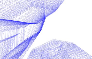 Mimari sanat konseptinde soyut çizgiler, minimum geometrik şekiller.