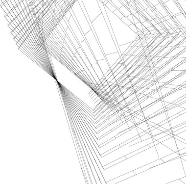 Mimari sanat konseptinde soyut çizgiler, minimum geometrik şekiller. 