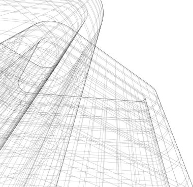 Mimari sanat konseptinde soyut çizgiler, minimum geometrik şekiller.