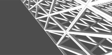 Mimari sanat konseptinde soyut çizgiler, minimum geometrik şekiller.