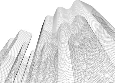 Mimari sanat konseptinde soyut çizgiler, minimum geometrik şekiller. 