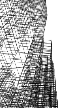 Mimari sanat konseptinde soyut çizgiler, minimum geometrik şekiller. 