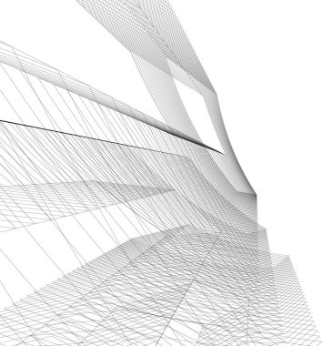 Mimari sanat konseptinde soyut çizgiler, minimum geometrik şekiller.