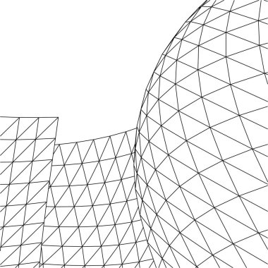 Mimari sanat konseptinde soyut çizgiler, minimum geometrik şekiller. 