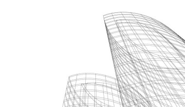 Mimari sanat konseptinde soyut çizgiler, minimum geometrik şekiller.