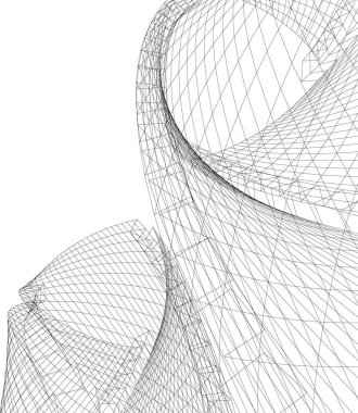 Mimari sanat konseptinde soyut çizgiler, minimum geometrik şekiller. 