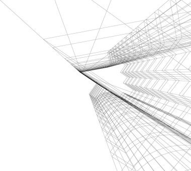 Mimari sanat konseptinde soyut çizgiler, minimum geometrik şekiller. 