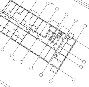 Mimari sanat konseptinde soyut çizgiler, minimum geometrik şekiller. 