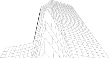 Mimari sanat konseptinde soyut çizgiler, minimum geometrik şekiller. 