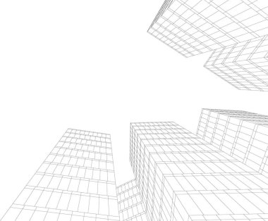 Mimari sanat konseptinde soyut çizgiler, minimum geometrik şekiller.