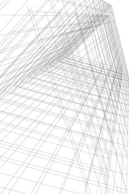 Mimari sanat konseptinde soyut çizgiler, minimum geometrik şekiller. 