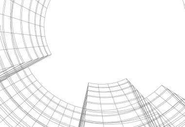 Mimari sanat konseptinde soyut çizgiler, minimum geometrik şekiller.