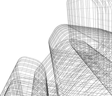 Mimari sanat konseptinde soyut çizgiler, minimum geometrik şekiller.