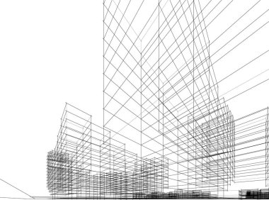 Mimari sanat konseptinde soyut çizgiler, minimum geometrik şekiller.