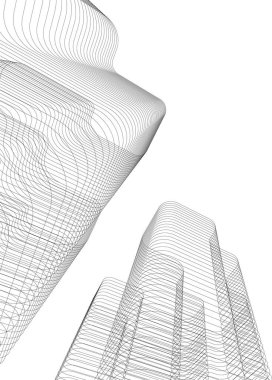 Mimari sanat konseptinde soyut çizgiler, minimum geometrik şekiller.