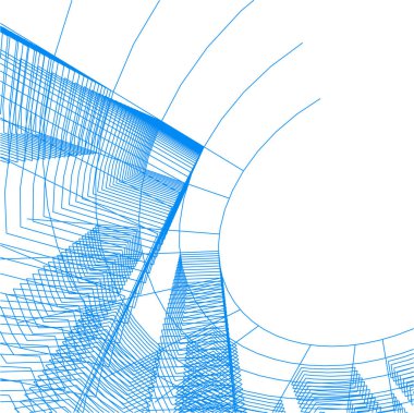 Mimari sanat konseptinde soyut çizgiler, minimum geometrik şekiller. 