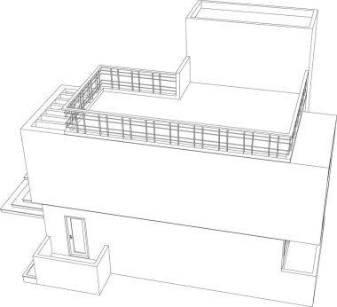 Mimari sanat konseptinde soyut çizgiler, minimum geometrik şekiller.