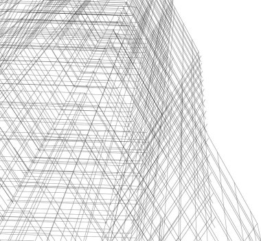 Mimari sanat konseptinde soyut çizgiler, minimum geometrik şekiller. 