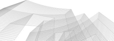 Arkaplanda mimari bina 3d illüstrasyon