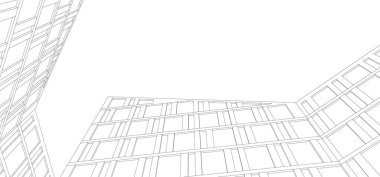 Mimari sanat konseptinde soyut çizgiler, minimum geometrik şekiller. 