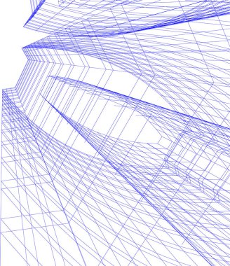 Mimari sanat konseptinde soyut çizgiler, minimum geometrik şekiller. 