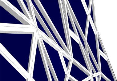 Mimari sanat konseptinde soyut çizgiler, minimum geometrik şekiller. 
