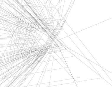 Mimari sanat konseptinde soyut çizgiler, minimum geometrik şekiller. 