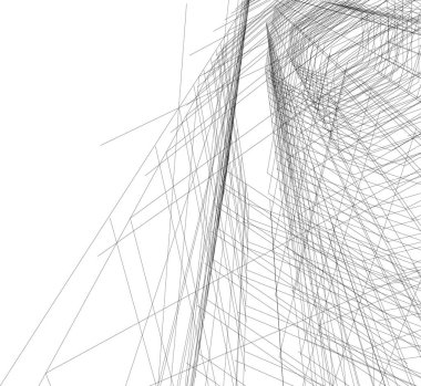 Mimari sanat konseptinde soyut çizgiler, minimum geometrik şekiller. 