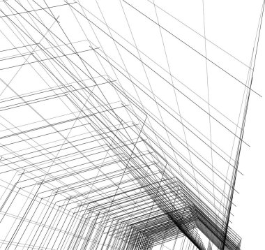 Arkaplanda mimari bina 3d illüstrasyon