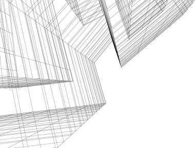 Mimari sanat konseptinde soyut çizgiler, minimum geometrik şekiller. 