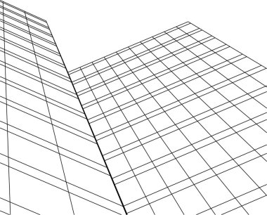Mimari sanat konseptinde soyut çizgiler, minimum geometrik şekiller. 