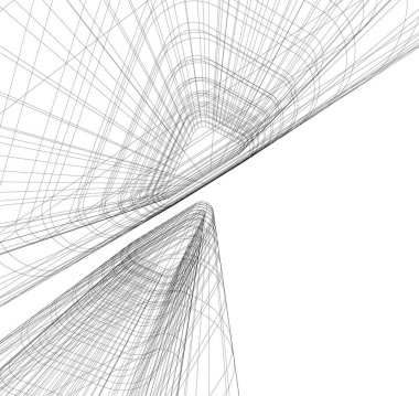 Mimari sanat konseptinde soyut çizgiler, minimum geometrik şekiller. 